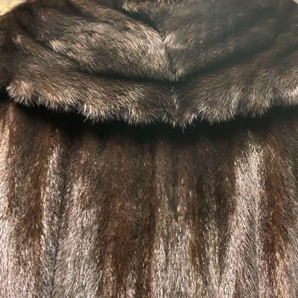 Mahogany Mink Coat with Shawl Collar - Picture 3 of 4